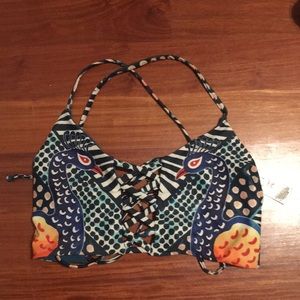 Mara Hoffman Peacock Lattice Bikini Top